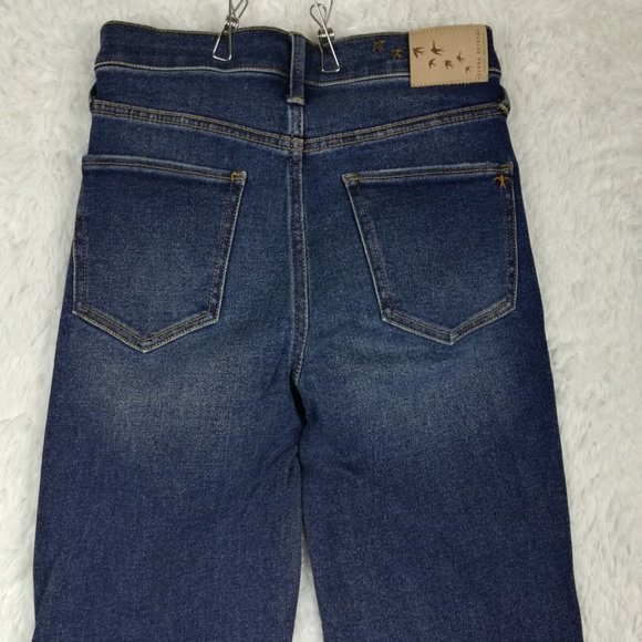 Serra Retreat Womens Jeans Straight Leg Blue Denim Dark Wash High Rise 0 New - Picture 8 of 14